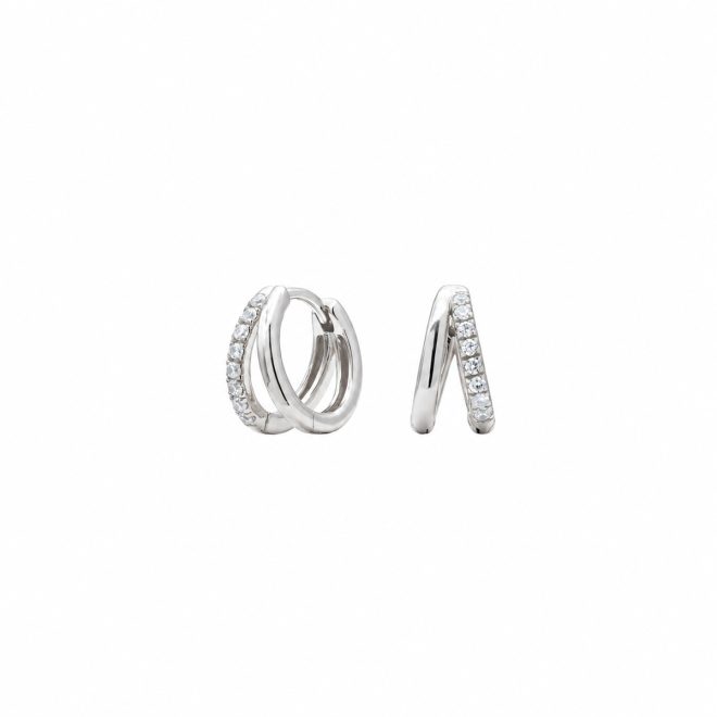 Aros Brilla Dobles Plata