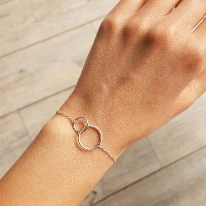Pulsera dos Círculos Plata