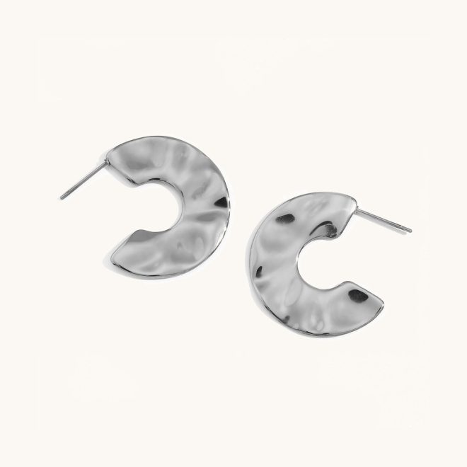 Pendientes Aros Disco Plateados