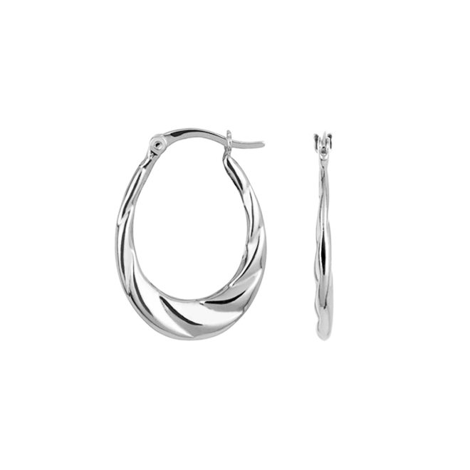 Argollas Ovaladas Trenzadas Plata