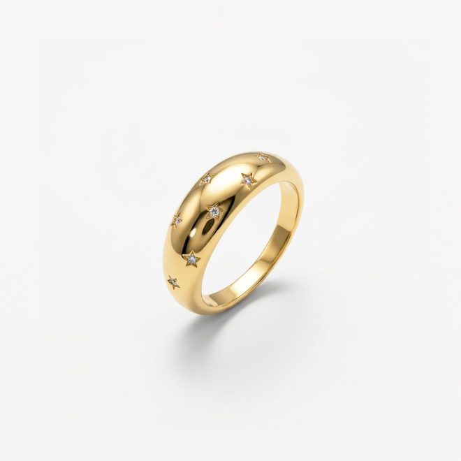 Anillo con pequeñas estrellas