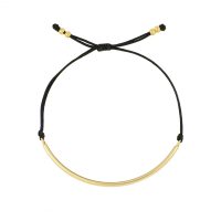 Pulsera de cordón negro con tubo