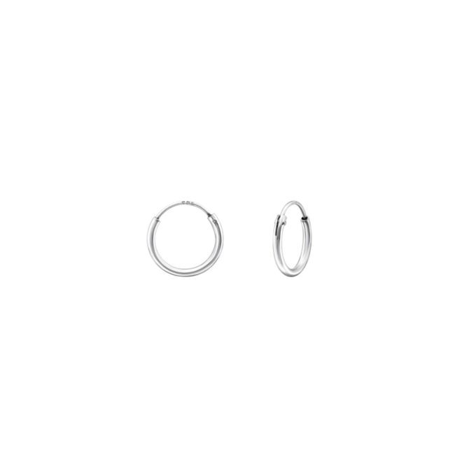 Pendientes de aro de plata de 10mm