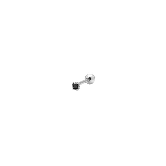 Piercing muy pequeño negro plata