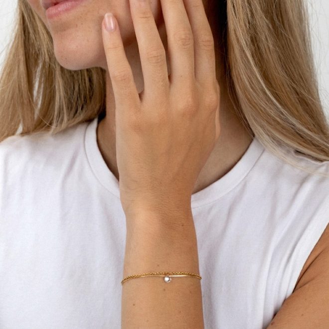 Pulsera Doble con Cristal