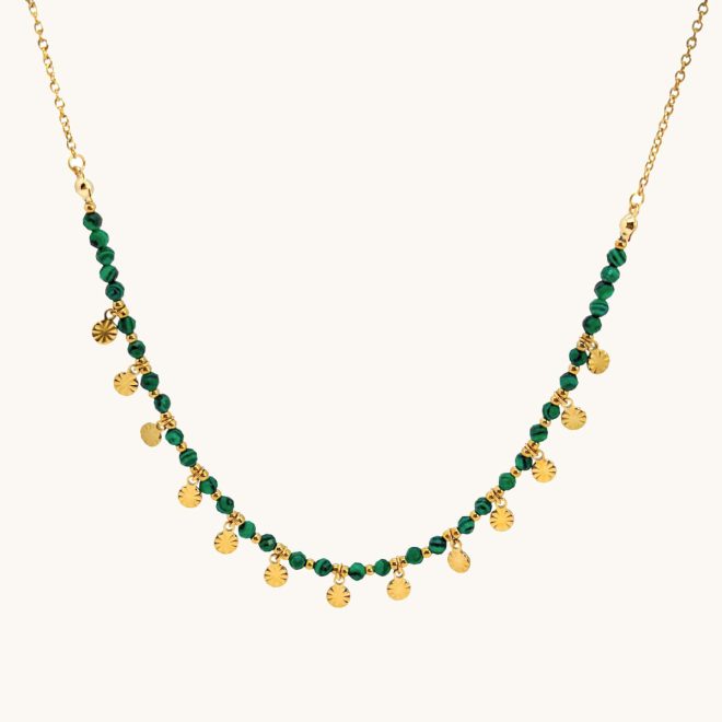 Collar Piedras Verde Malaquita