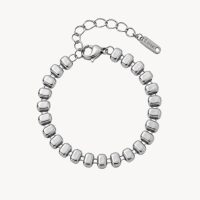 Pulsera Malla Plateada Cubos