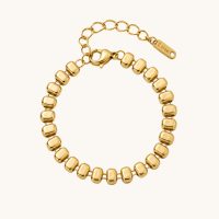 Pulsera Malla Cubos Dorada