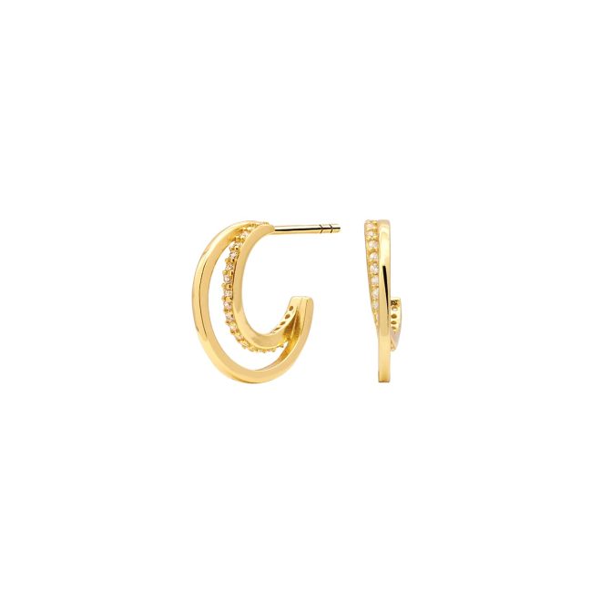 Aretes dobles dorados