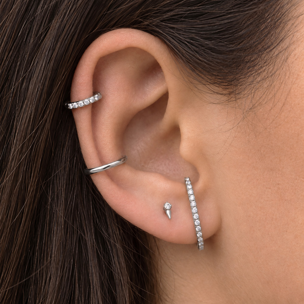 Pendientes Arco Plata Circonitas