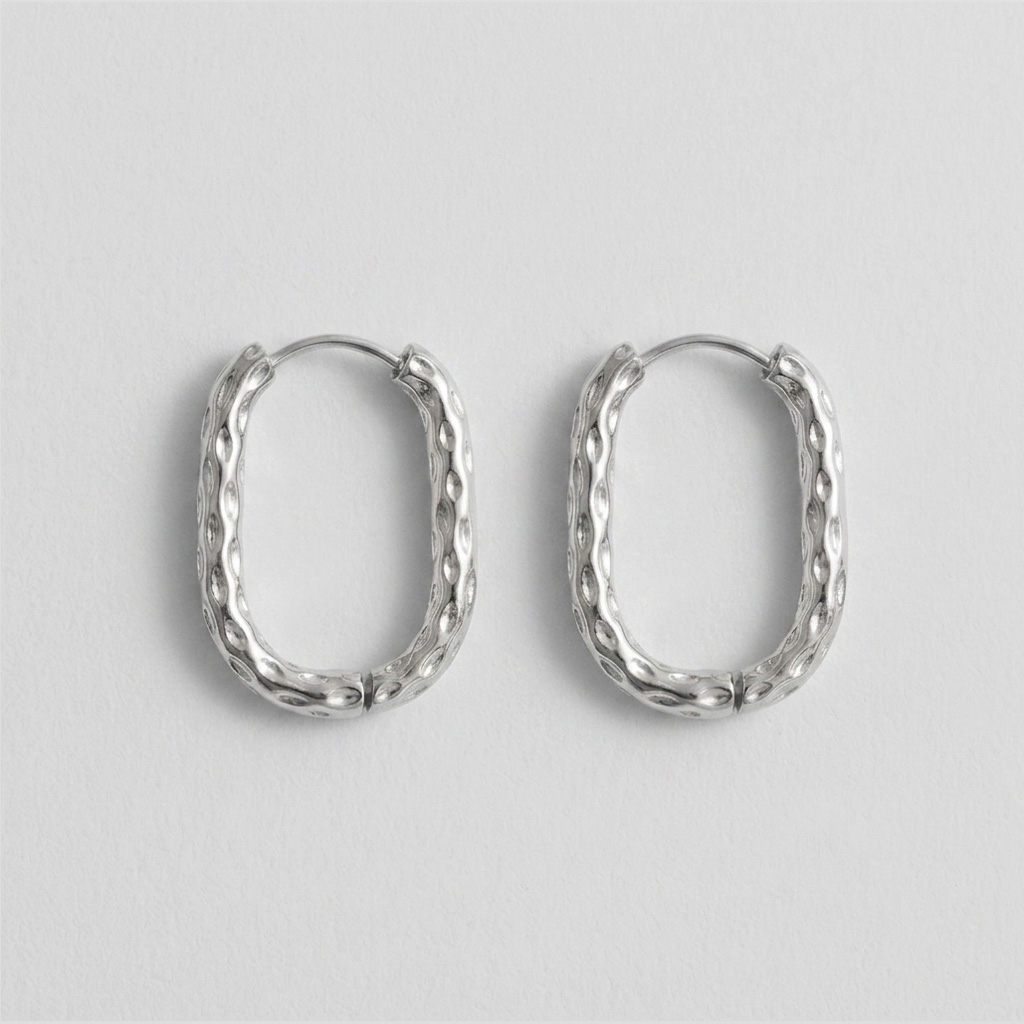 Pendientes Oval acero