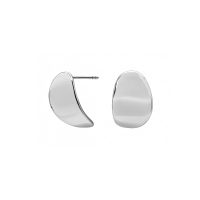 Pendientes de plata ovalo curvo