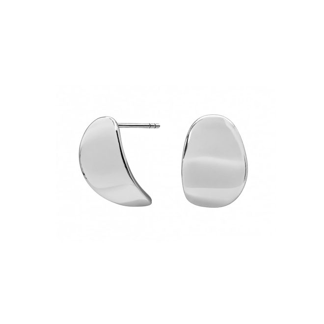 Pendientes de plata ovalo curvo