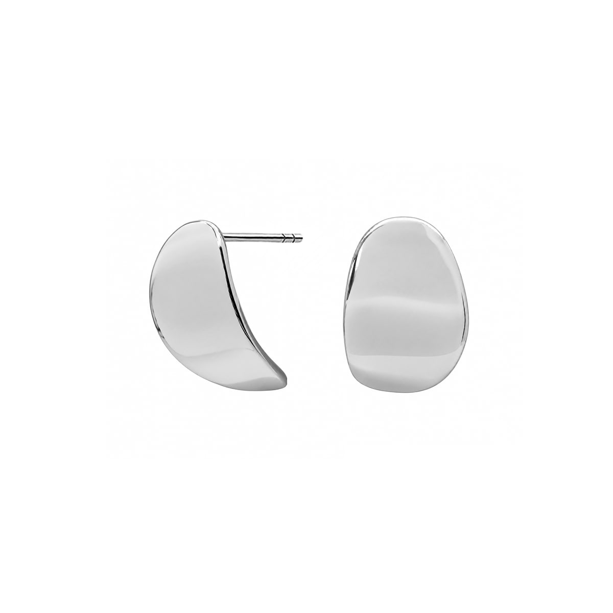 Pendientes de plata ovalo curvo