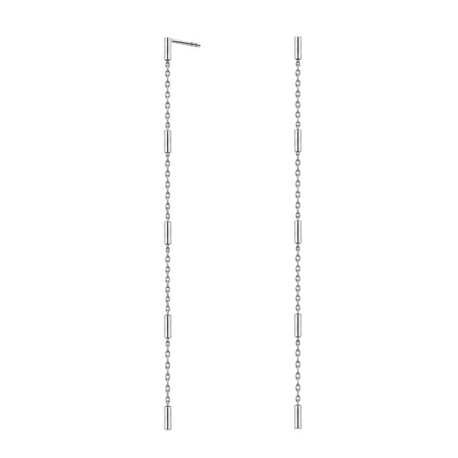 Pendientes largos de plata de cadena