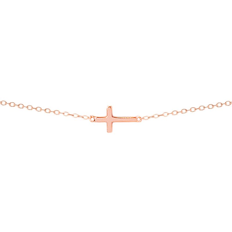 Colgante cruz tumbada oro rosa