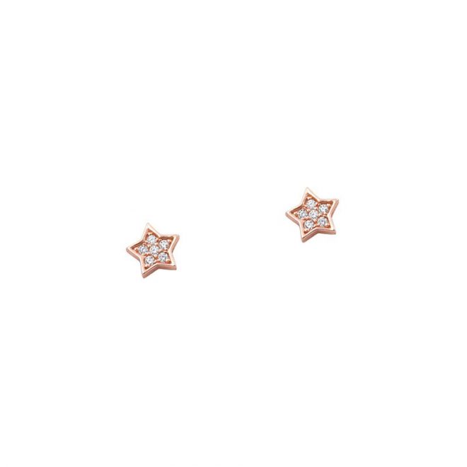 Pendientes estrellita en oro rosa